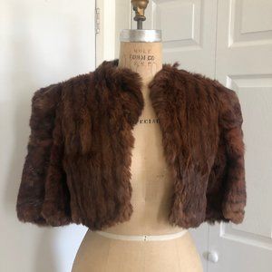 Old Hollywood Vintage Mink Fur Boho Shrug Coat